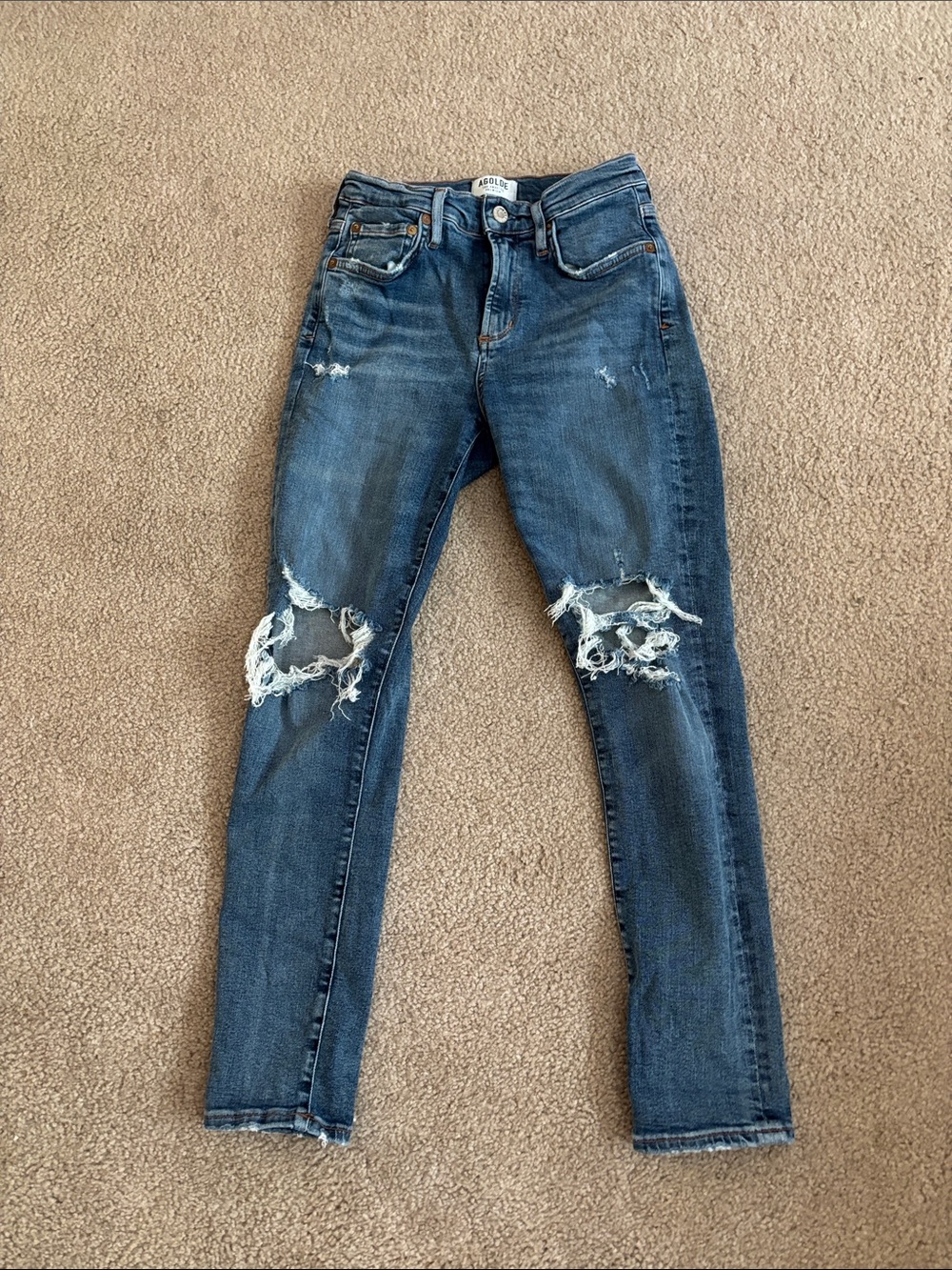 Agolde Distressed Dark Blue Women’s Skinny Jeans size 26